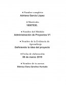 Definiendo un proyecto. Administración de Proyectos V1