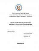 PROYECTO SISTEMAS DE INFORMACIÓN EMERGING TECHNOLOGIES GROUP LIMITADA