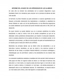 INFORME DEL AVANCE DE LOS APRENDIZJES DE LOS ALUMNOS