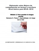 Para enseñar la lengua escrita Semana 5. Tema 1. Aprendizaje a lo largo de la vida