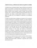 Auditoria interna y certificación del sistema de gestión de calidad