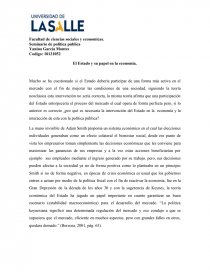 El Estado y su papel en la economía. Página 1