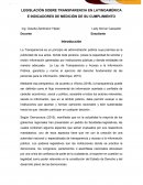 LEGISLACIÓN SOBRE TRANSPARENCIA EN LATINOAMÉRICA E INDICADORES DE MEDICIÓN DE SU CUMPLIMIENTO