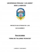 Plan de trabajo “FERIA DE TALLERES TECNICOS”