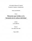 Ensayo Elementos que inciden en la formación de la cultura individual