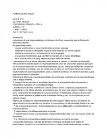 Planificación Anual. MATERIA: INGLÉS. Página 1