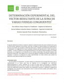DETERMINACIÓN EXPERIMENTAL DEL VECTOR RESULTANTE DE LA SUMA DE VARIAS FUERZAS CONGRUENTES