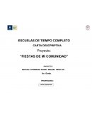 CARTA DESCPRIPTIVA Proyecto: “FIESTAS DE MI COMUNIDAD”