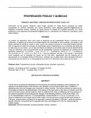 Propiedades Físicas y Químicas. Procedimiento Propiedades Químicas