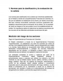 Normas para la clasificación y la evaluación de la cartera