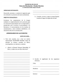 Comprension lectora secundaria. Página 1