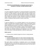 PROPUESTA DE INTERVENCIÓN: ACTIVIDADES LÚDICAS PARA EL DESARROLLO INTEGRAL DE NIÑOS PREESCOLARES