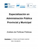 Especialización en Administración Pública Provincial y Municipal Análisis de Políticas Públicas