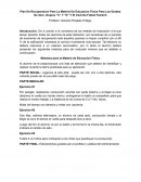 Plan De Recuperacion Para La Materia De Eduсacion Fisica Para Los Grados De 3ero. Grupos “C” Y “D” Y El Club De Futbol Femenil