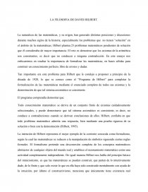 LA FILOSOFIA DE DAVID HILBERT. ENSAYO. Página 1