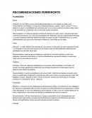 RECOMENDACIONES FERRENORTE