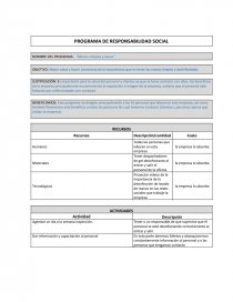 Programa de responsabilidad sociall. Página 1