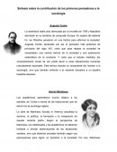 Síntesis sobre la contribución de los primeros pensadores a la sociología