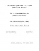 ANÁLISIS DE PELÍCULA “AS IT IS IN HEAVEN (2004)” EN RELACIÓN A LA MATERIA: ADMINISTRACIÓN DE PERSONAL