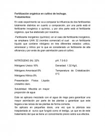 Fertilización orgánica en cultivo de lechuga. Página 1