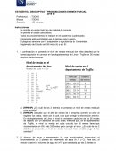 ESTADÍSTICA DESCRIPTIVA Y PROBABILIDADES EXAMEN PARCIAL