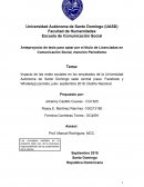 Impacto de las redes sociales en los empleados de la Universidad Autónoma de Santo Domingo sede central