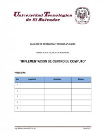 Implementacion de centro de computo. Página 1
