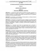 LEY 13688 LEY DE EDUCACIÓN DE LA PROVINCIA DE BUENOS AIRES