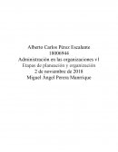 Administración en las organizaciones. Etapas de planeación y organización