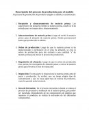 Descripción del proceso de producción para el modelo