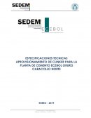 ESPECIFICACIONES TECNICAS APROVISIONAMIENTO DE CLINKER PARA LA PLANTA DE CEMENTO ECEBOL ORURO