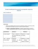 Formato: Identificando los procesos de reclutamiento, selección e inducción