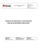 Programa de Capacitación y Entrenamiento “USO DE EXTINTORES PORTATILES”