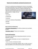 Reporte de la Coordinación municipal de protección civil