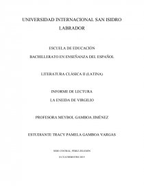 INFORME DE LECTURA LA ENEIDA DE VIRGILIO. Página 1
