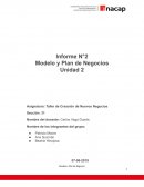 Informe. Modelo y plan de negocios