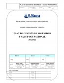 PLAN DE GESTIÓN DE SEGURIDAD Y SALUD OCUPACIONAL (PGSSO)