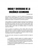 Unidad y diversidad de la enseñanza secundaria