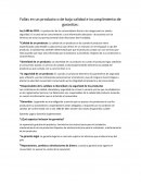 Fallas en un producto o de baja calidad e incumplimiento de garantías