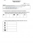 PRUEBA DE MATEMÁTICA PRIMER AÑO BÁSICO