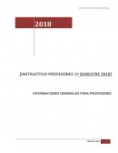 INFORMACIONES GENERALES PARA PROFESORES