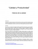 Calidad y productividad. Historia de la calidad