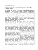 Educación Pre escolar y sus nuevas metodologías de aprendizaje, “Aprendo Jugando”