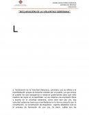 DECLARACIÓN DE LA VOLUNTAD SOBERANA