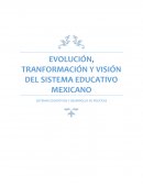 EVOLUCIÓN, TRANFORMACIÓN Y VISIÓN DEL SISTEMA EDUCATIVO MEXICANO. SISTEMAS EDUCATIVOS Y DESARROLLO DE POLÍTICAS