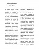 ARTÍCULO DE OPINIÓN: MODELO DE GESTIÓN ESTRATÉGICA