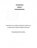 Articulación de conceptos de Neurosis Histerica con la observación la pelicula "Belleza Americana"