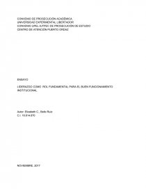 LIDERAZGO COMO ROL FUNDAMENTAL PARA EL BUEN FUNCIONAMIENTO INSTITUCIONAL. Página 1