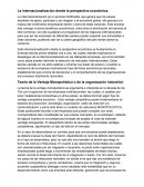 La internacionalización desde la perspectiva económica