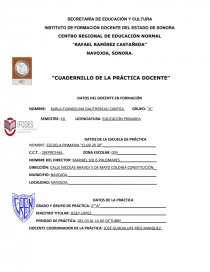 “CUADERNILLO DE LA PRÁCTICA DOCENTE”. Página 1